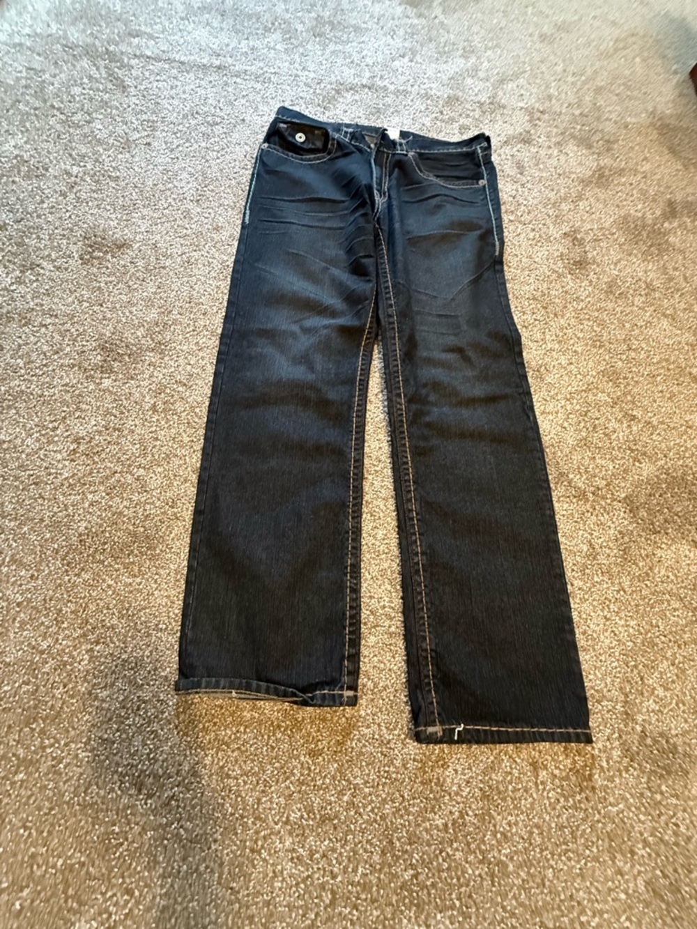 Authentic True Religion Men's Dark Wash Straight-Leg Jeans